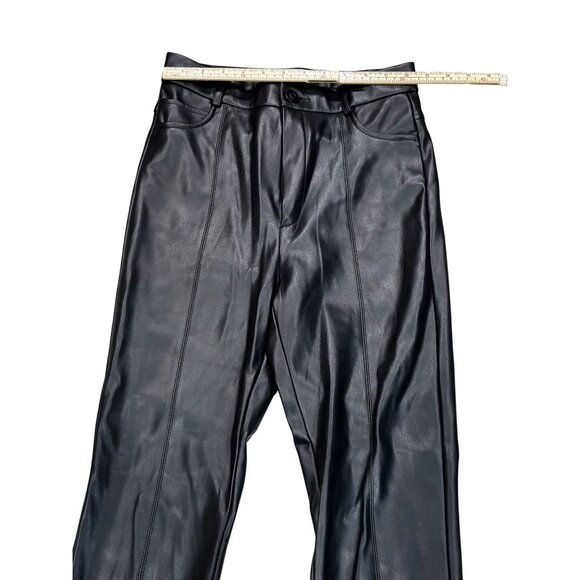 Zara Black Faux Leather Slim Fit Pants With Ankle Zipper Detail - EU 36 / US 26 - Picture 7 of 8